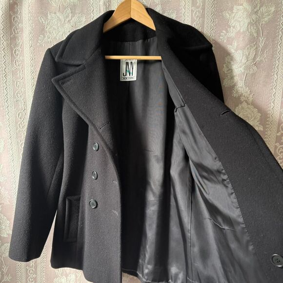 Jones New York Women's Black Wool Peacoat - Picture 4 of 8